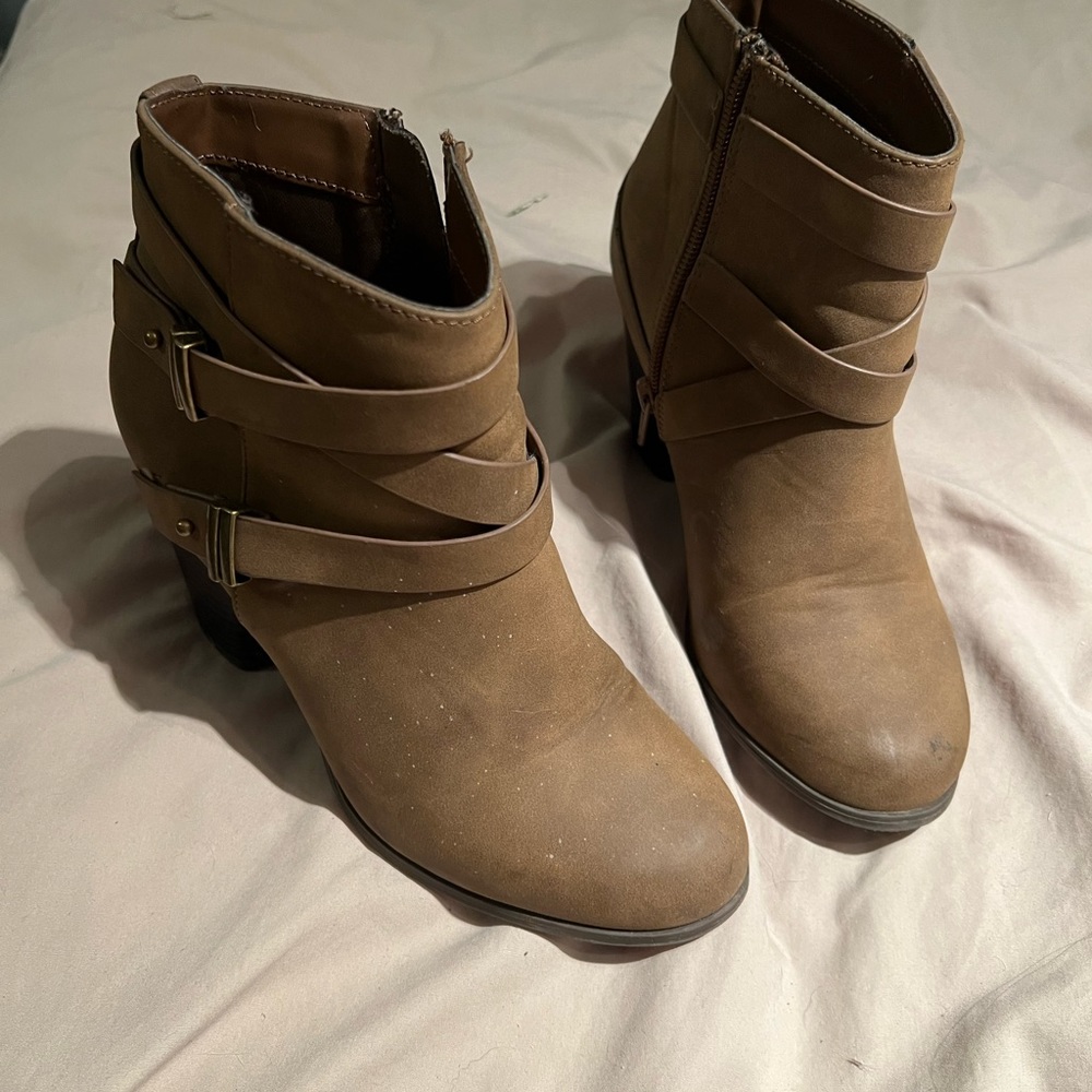 Brown heeled boots